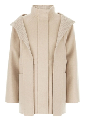 FENDI Sand wool blend parka - Neutrals