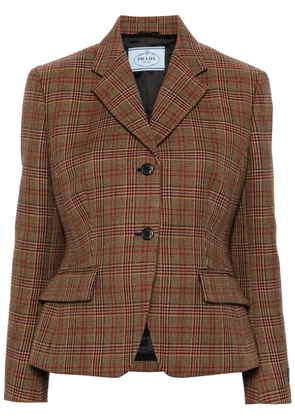 Prada plaid-check blazer - Brown