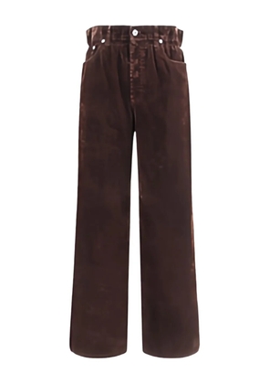 Miu Miu elastic-waist velvet trousers - Brown