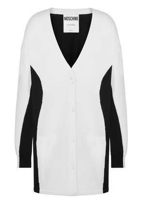 Moschino two-tone V-neck cardigan - White