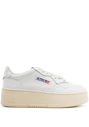 Autry Medalist platform leather sneakers - White