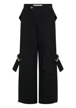 Dion Lee straight-leg organic cotton blend trousers - Black