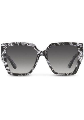 Dolce & Gabbana Eyewear lace-print square-frame sunglasses - Black
