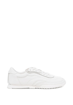 BOSS logo-embossed leather sneakers - White