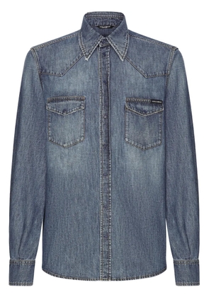 Dolce & Gabbana point-collar denim shirt - Blue