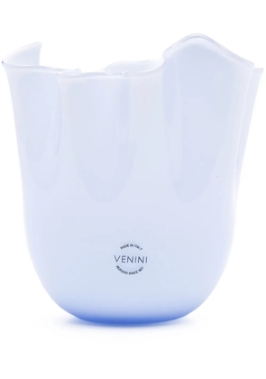 Venini Fazzol glass vase (13.5cm x 13cm) - Blue