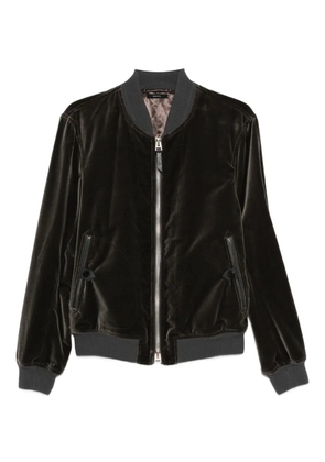 TOM FORD velvet zip-front bomber jacket - Grey