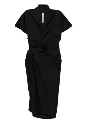 Rick Owens wrap midi dress - Black
