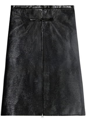 Courrèges zip-detail coated midi skirt - Black
