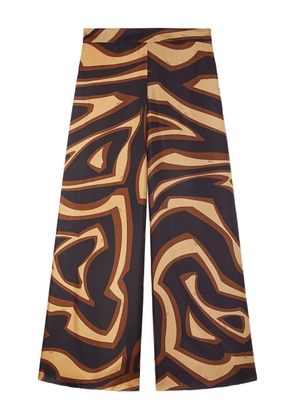 PUCCI abstract-pattern print silk trousers - Black