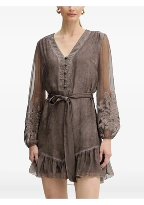 GUESS USA embroidered mini dress - Brown