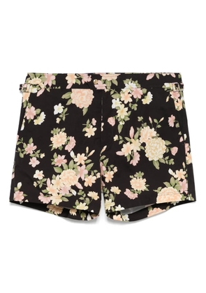 TOM FORD floral-print swim shorts - Black