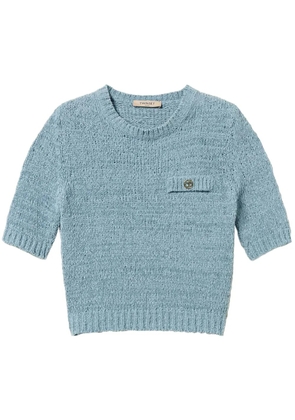 TWINSET Oval T button cropped jumper - Blue