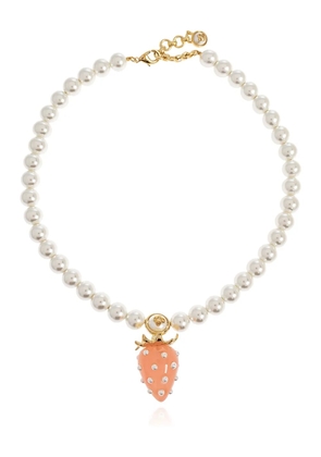 Casablanca strawberry-pendant necklace - White