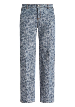 ETRO jacquard straight-leg jeans - Blue