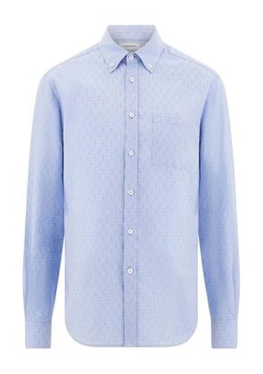 Ferragamo jacquard button-down jacket - Blue