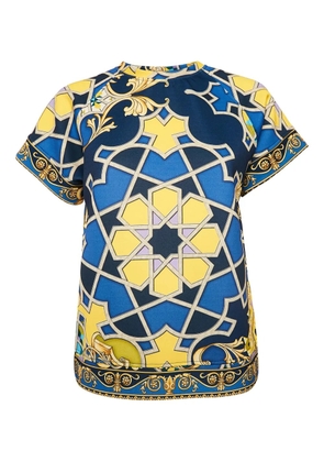 Versace Pre-Owned geometric-pattern Barocco-print top - Blue