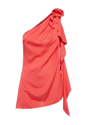 Elisabetta Franchi pre-owned asymmetric ruffled one-shoulder top - Red