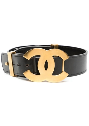 CHANEL Pre-Owned 1996 CC buckle leather belt - Black