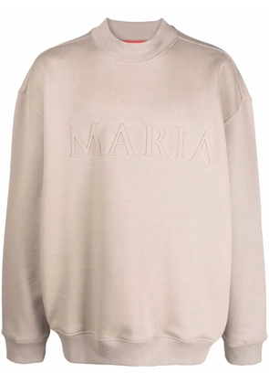 032c Maria-embossed cotton sweatshirt - Neutrals