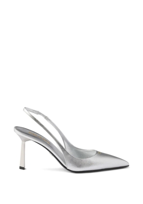 Prada printed leather slingback pumps - Silver