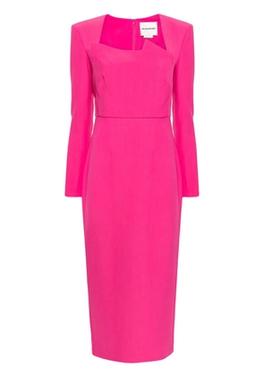 Roland Mouret long-sleeve crepe midi dress - Pink