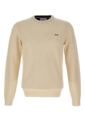 Sun68 embroidered-logo crew-neck sweater - Neutrals