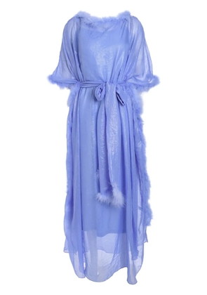 Baruni feather-trim maxi dress - Blue