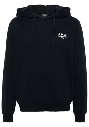 A.P.C. logo-embroidered hoodie - Blue