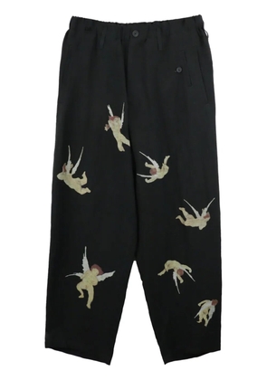 Yohji Yamamoto angel-print trousers - Black