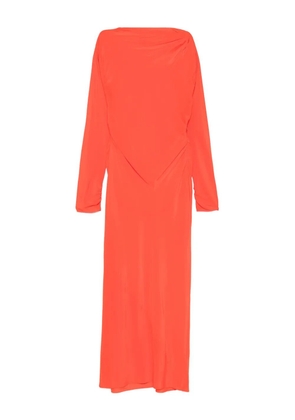 SIR. draped long-sleeve midi dress - Orange
