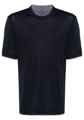 Brunello Cucinelli contrast-trim T-shirt - Blue