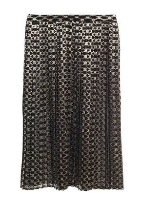 Celine Pre-Owned 2010s Triomphe-pattern midi skirt - Black