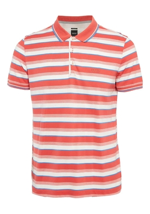 BOSS pre-owned striped cotton polo shirt - Red