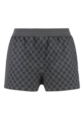 Gucci all over GG print elastic-waist shorts - Grey