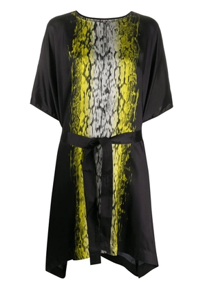 Rick Owens acid print T-shirt midi dress - Black