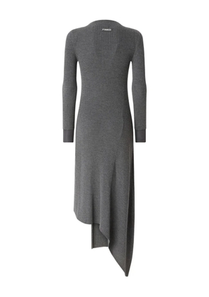 PINKO ribbed asymmetric mock-neck dress - Grey