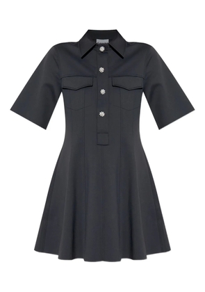 GANNI embellished short-sleeved mini day dress - Black