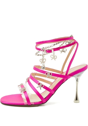 MACH & MACH Camille crystal-bow sandals - Pink