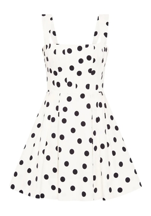 Rebecca Vallance square neck polka dot maisie mini dress - White