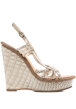 Bottega Veneta Pre-Owned 2000 145mm platform sandals - Neutrals