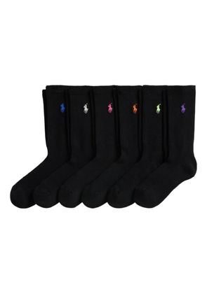 Polo Ralph Lauren Polo Pony-embroidered socks (pack of six) - Black