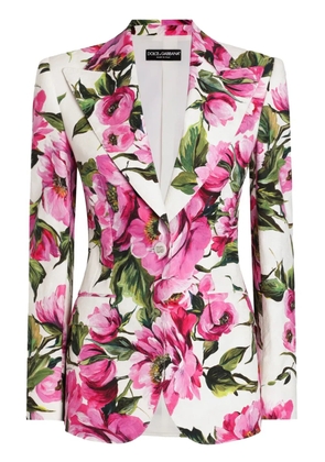 Dolce & Gabbana floral-print blazer - White