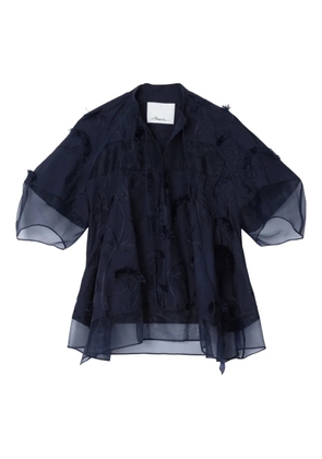 3.1 Phillip Lim embroidered ruffled blouse - Blue