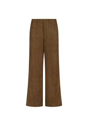 TOTEME monogram flannel trousers - Brown