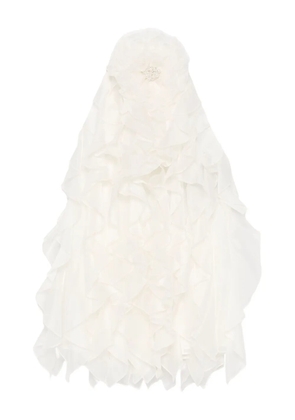 Retrofete Arina ruffled flower mini dress - White