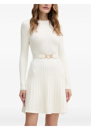 GUESS USA cable-knit belted mini dress - Neutrals