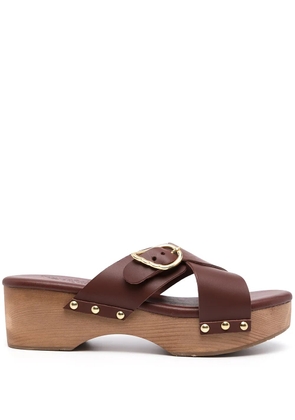 Ancient Greek Sandals Marilisa stud-detail clogs - Brown
