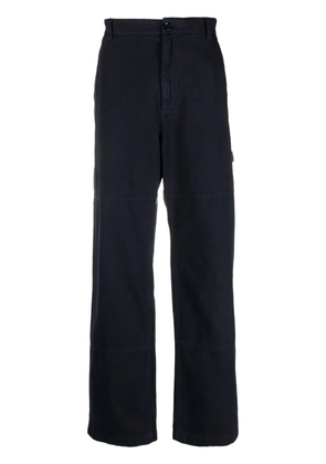 Dolce & Gabbana logo-plaque cotton straight trousers - Blue
