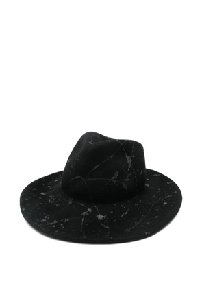 Yesey crackle-print fedora hat - Black